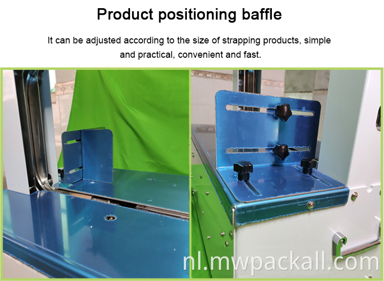 /automatische banderolleermachine automatische tafelbladbanderolleermachine/papieren kartonnen doos omsnoeringsmachine